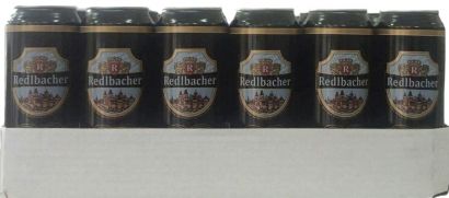 Упаковка пива Redlbacher Black темное фильтрованное 4.9% 0.5 л x 24 шт