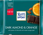Шоколад Ritter Sport Темный с миндальным орехом и апельсином 100 г Шоколад Ritter Sport Темный с миндальным орехом и апельсином 100 г
