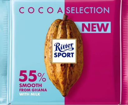 Шоколад Ritter Sport молочный с увеличенным содержанием какао 55% 100 г