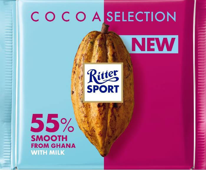 Шоколад Ritter Sport молочный с увеличенным содержанием какао 55% 100 г