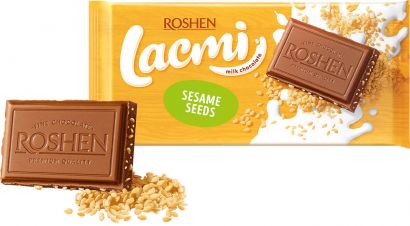 Упаковка шоколада Roshen Lacmi молочный с сезамом 90 г х 24 шт