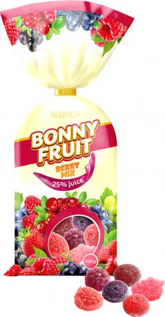 Желейные конфеты Roshen Bonny-Fruit ягодный микс 200 г
