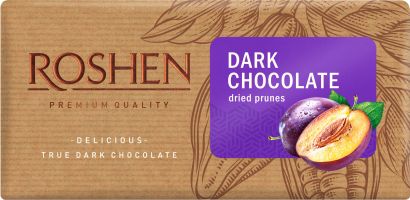 Упаковка шоколада Roshen чёрный с черносливом 90 г х 22 шт