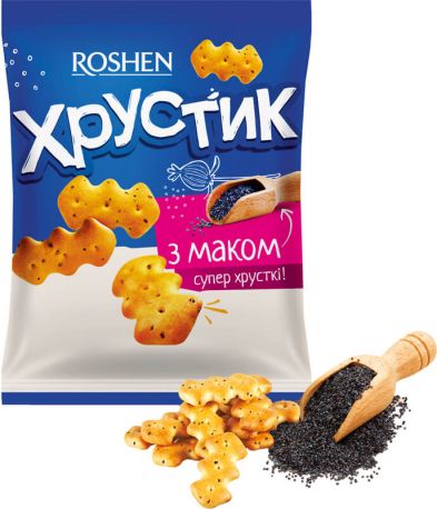 Упаковка крекера Roshen Хрустик с маком 180 г х 18 шт