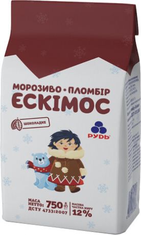 Мороженое Рудь Эскимос Шоколад 750 г