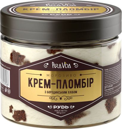 Мороженное крем-пломбир Рудь Pura Vida с бородинским хлебом 350 г