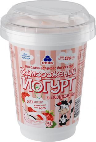 Мороженое в пластиковом стакане Рудь Йогурт-клубника 120 г