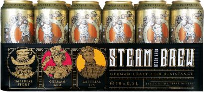 Упаковка пива Steam Brew IPA светлое фильтрованное 7.8% 0.5 л x 18 шт