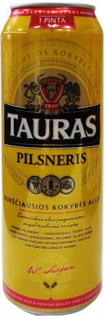 Пиво Tauras Pilsneris светлое фильтрованное 4.6% 0.568 л
