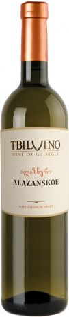 Вино Tbilvino Алазанское белое полусладкое 0.75 л 11%
