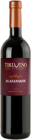 Вино Tbilvino Алазанское красное полусладкое 0.75 л 12%