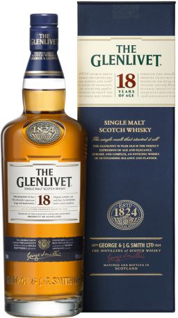 Виски Glenlivet 0.7 л 18 лет выдержки 43% в подарочной упаковке