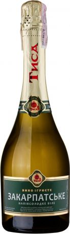 Вино игристое Тиса Закарпатське белое полусладкое 0.75 л 10-13.5%