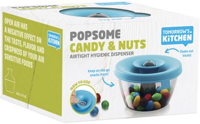 Пищевой контейнер Tomorrow's Kitchen Popsome Candy&Nuts с крышкой-дозатором 450 мл Голубой - Фото 3