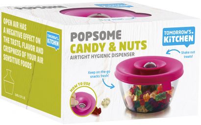 Пищевой контейнер Tomorrow's Kitchen Popsome Candy&Nuts с крышкой-дозатором 450 мл Розовый - Фото 3