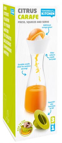 Графин Tomorrow's Kitchen Citrus Carafe Juicer & Squeezer с соковыжималкой 30 см - Фото 3