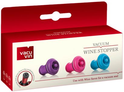 Пробка вакуумная для хранения бутылки вина Vacu Vin Vacuum Wine Stopper Pink Blue Purple