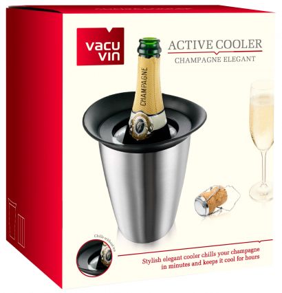 Ведро-охладитель для бутылки шампанского Vacu Vin Active Cooler Champagne Elegant Stainless Steel - Фото 1
