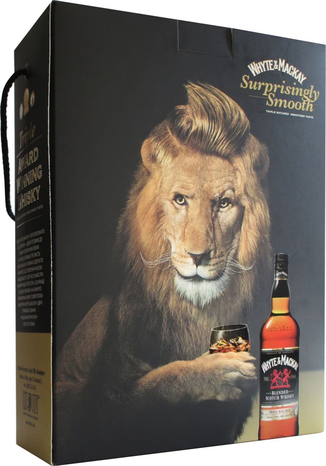 Виски Whyte&Mackay 0.7 л 40 + 2 бокала купить Виски Whyte & Mackay в